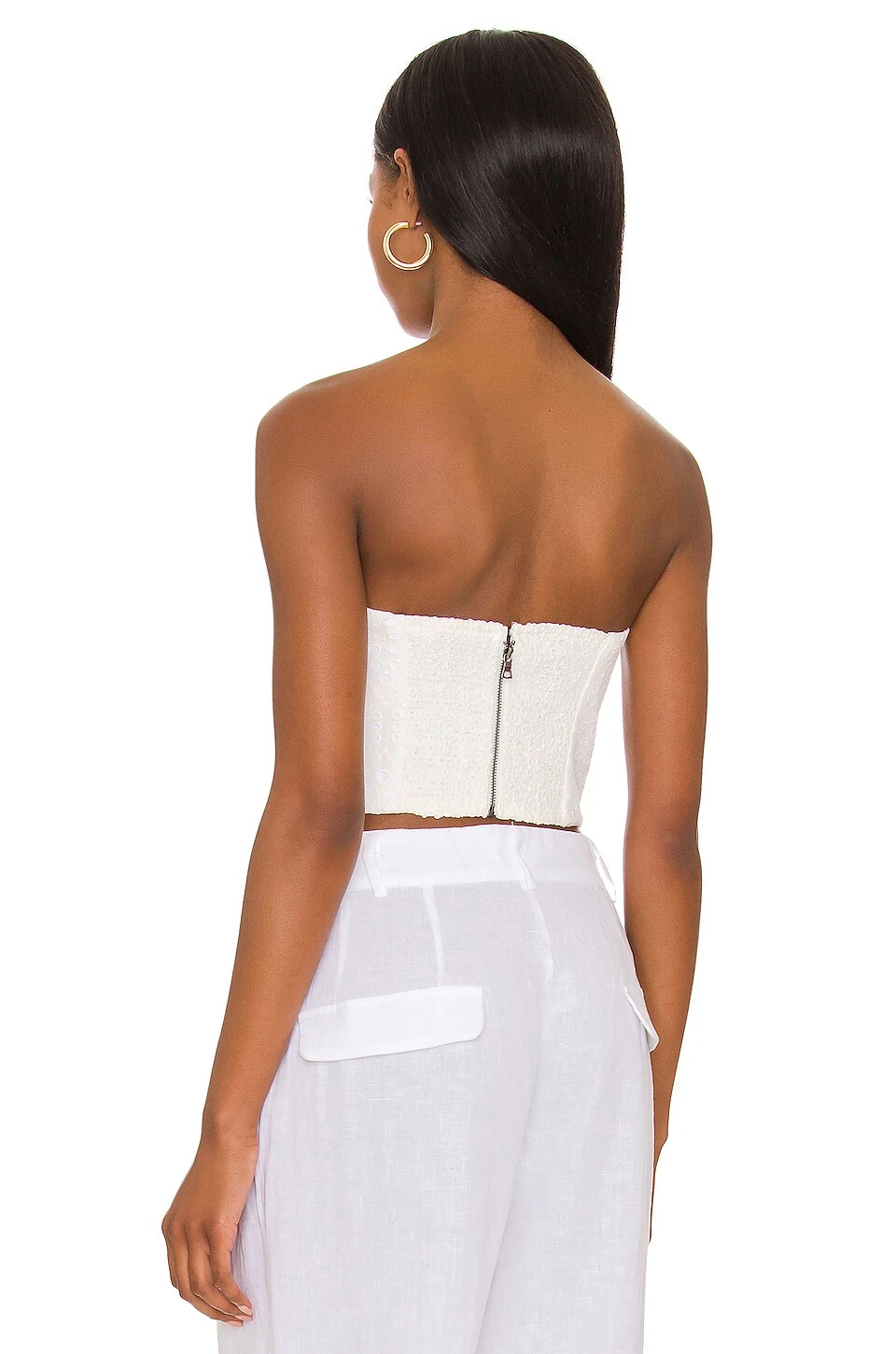 Alice + Olivia Ceresi Bandeau Top White - Image 3