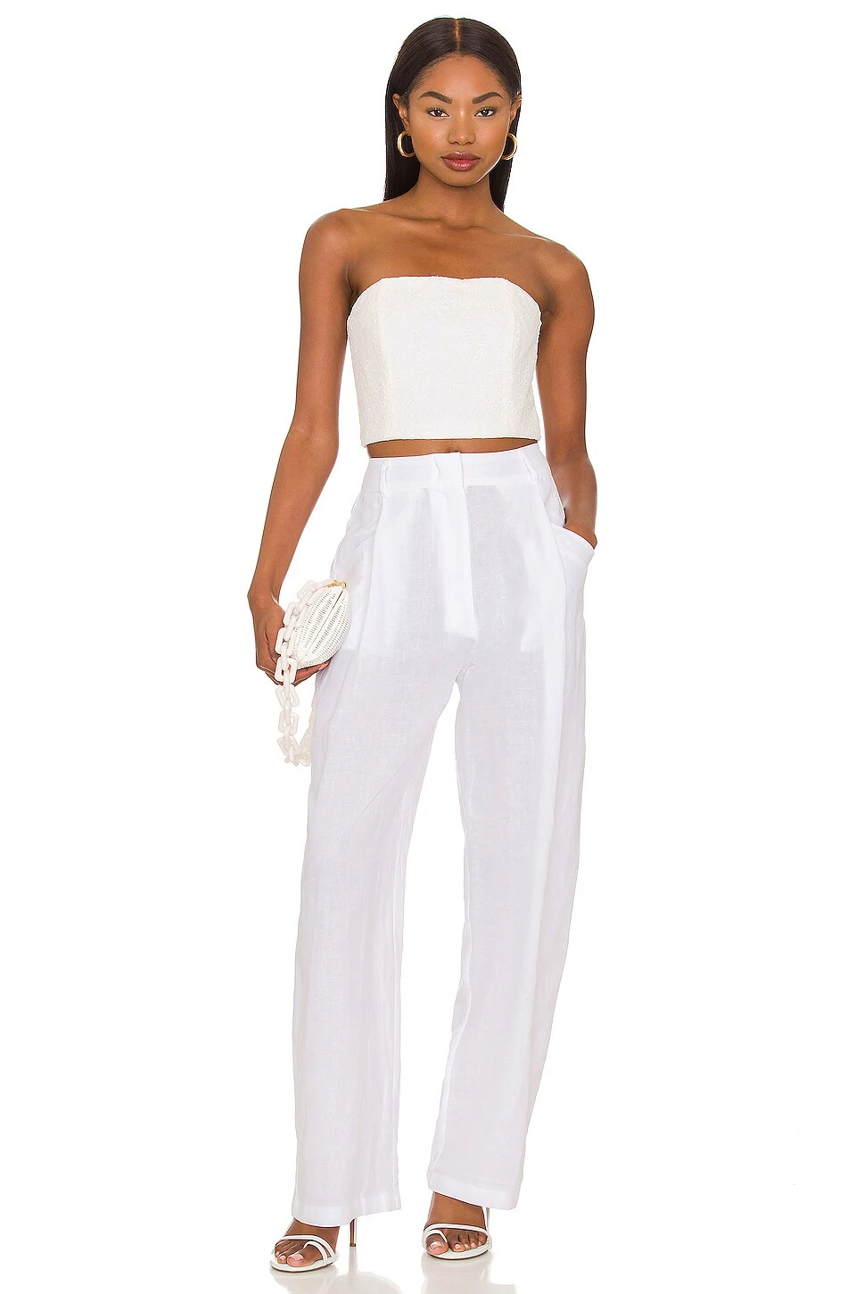 Alice + Olivia Ceresi Bandeau Top White - Image 4