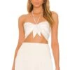 Alice + Olivia Livia Halter Top White