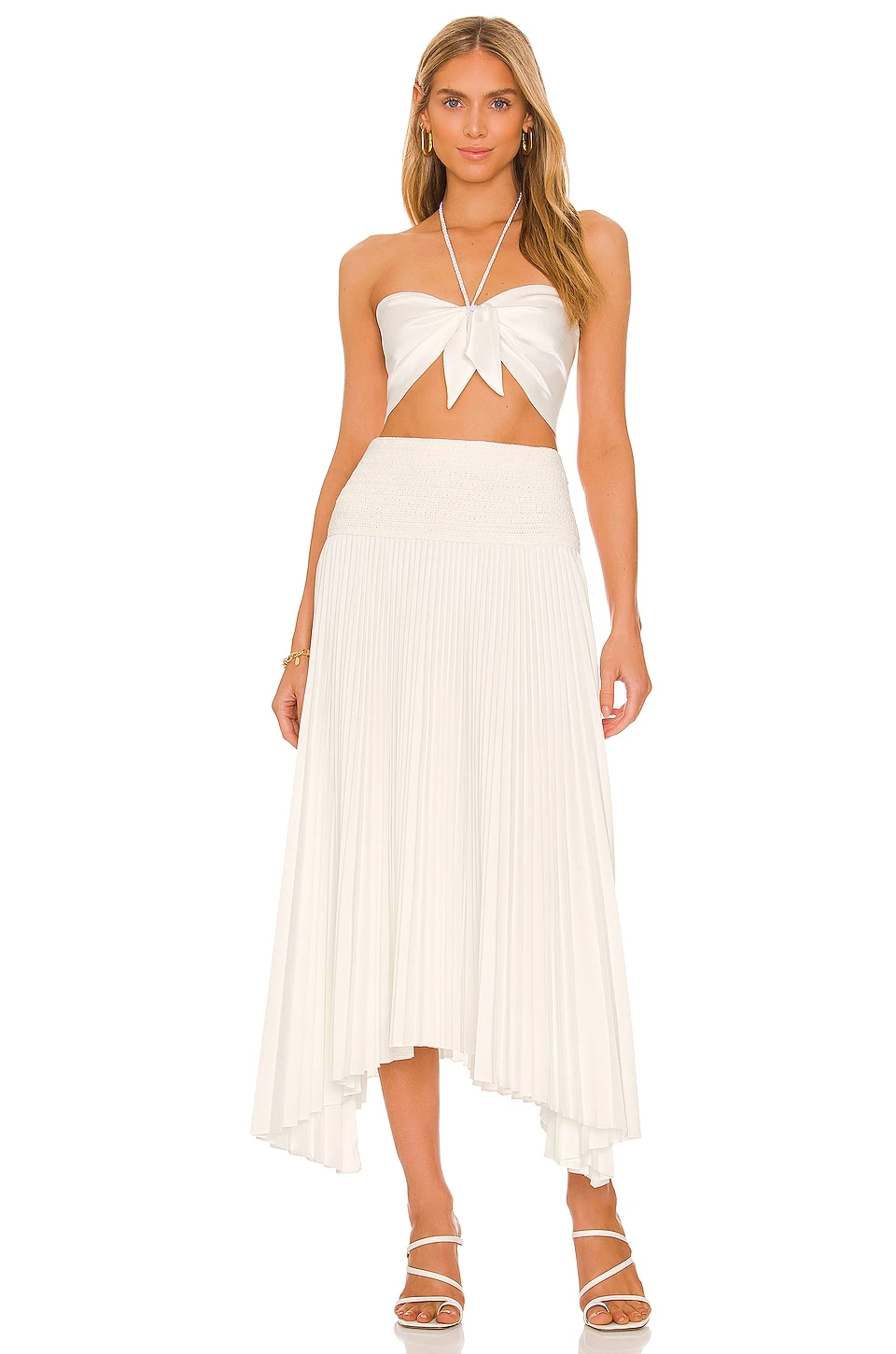 Alice + Olivia Livia Halter Top White - Image 4