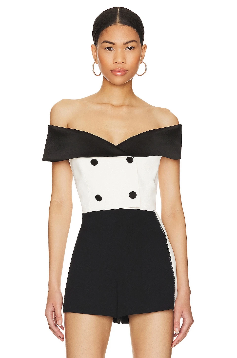 Alice + Olivia Avalon Off The Shoulder Top Ecru
