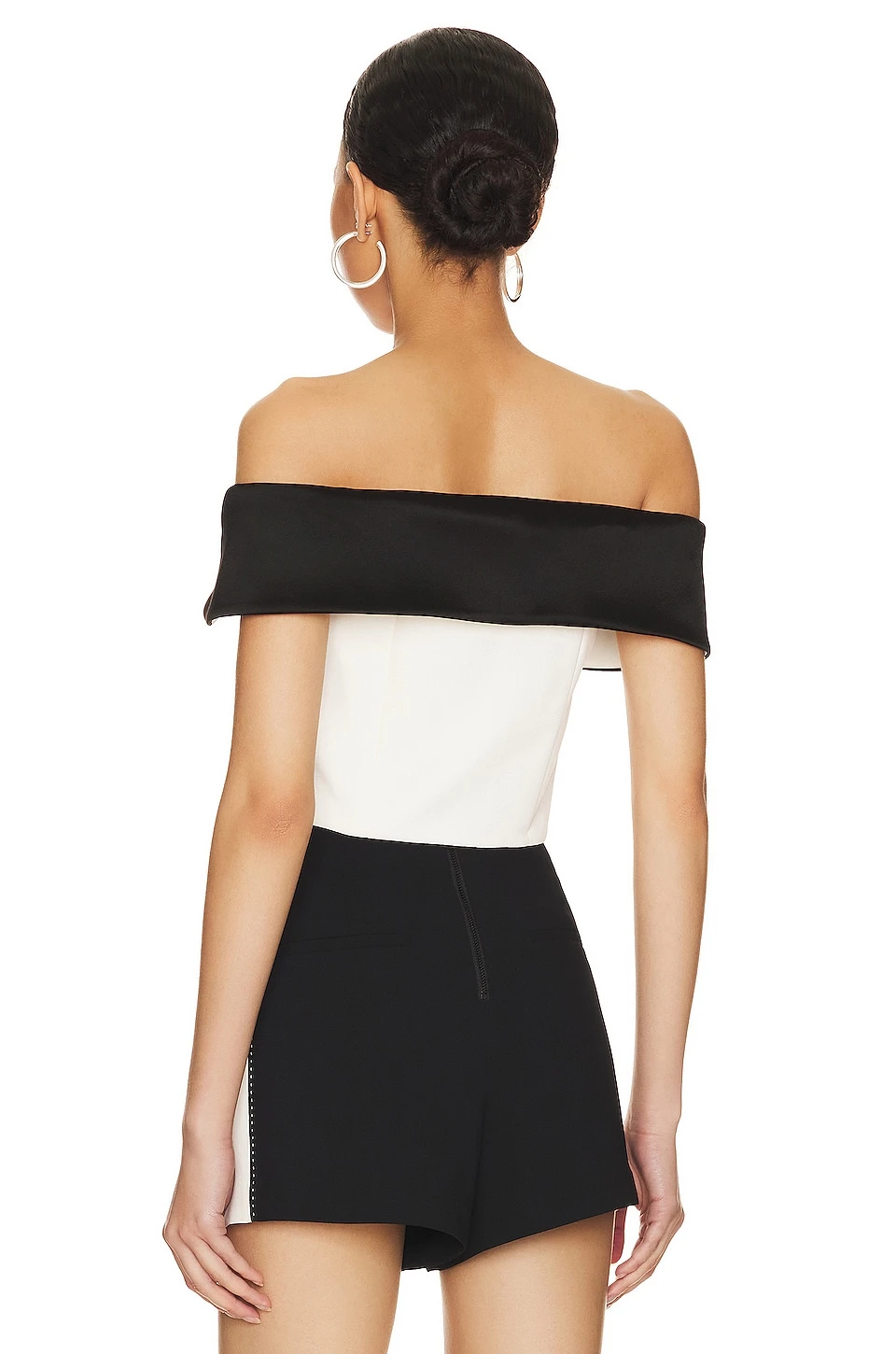 Alice + Olivia Avalon Off The Shoulder Top Ecru - Image 3