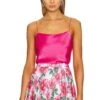 Alice + Olivia Harmon Cropped Cowl Neck Tank Candy