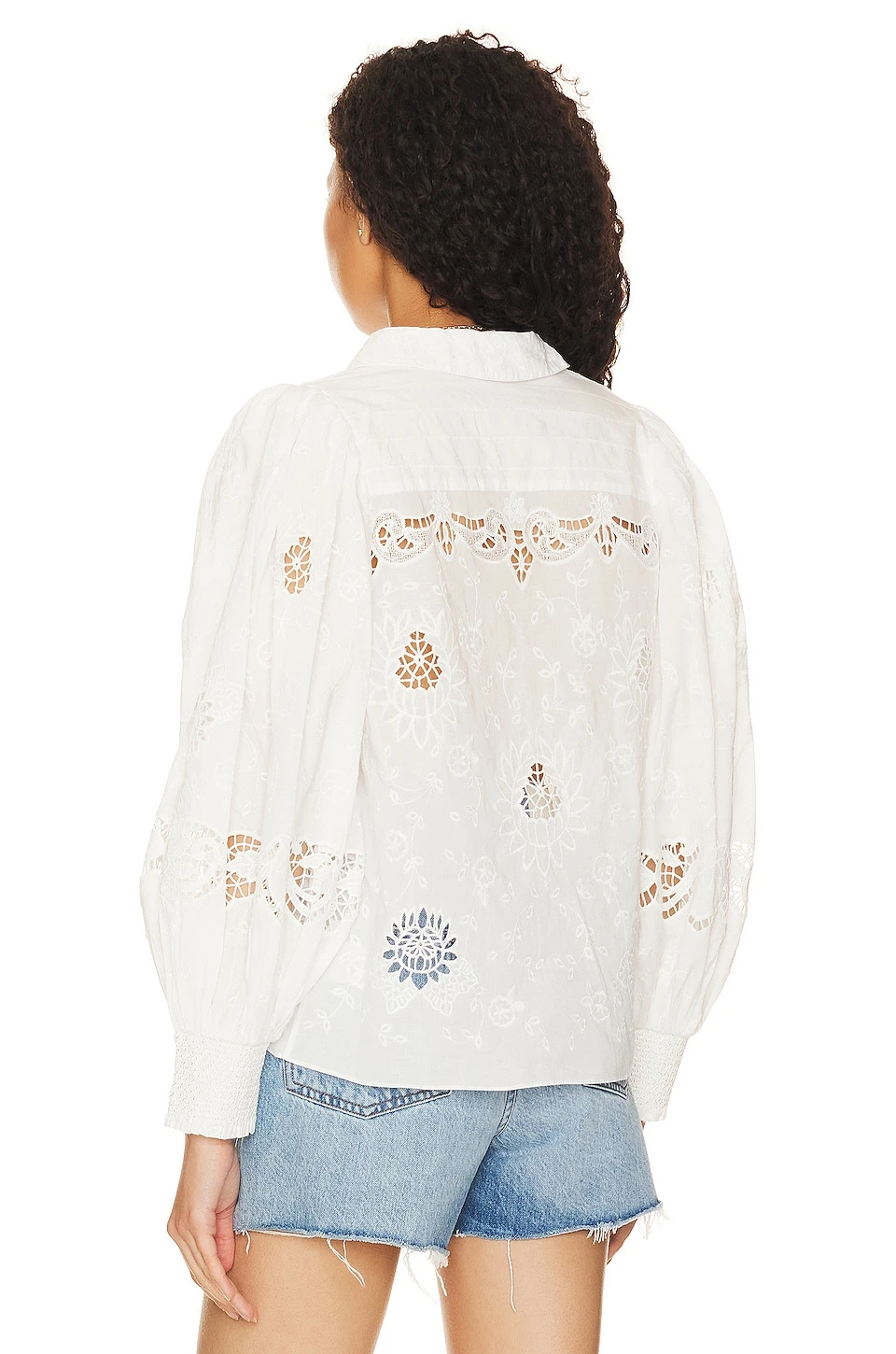 Alice + Olivia Venty Button Blouse White - Image 4