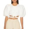 Alice + Olivia Colette Crop Top White