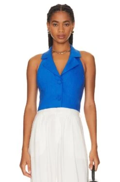 Alice + Olivia Meri Blazer Top Sapphire