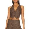 Alice + Olivia Donna Vest Camel & Black